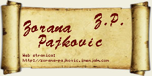 Zorana Pajković vizit kartica